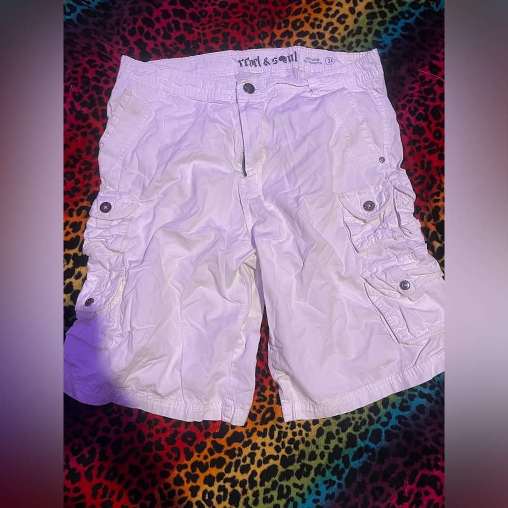 vintage white cargo jorts